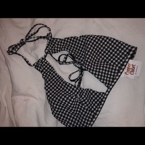 Plaid bathing suit top